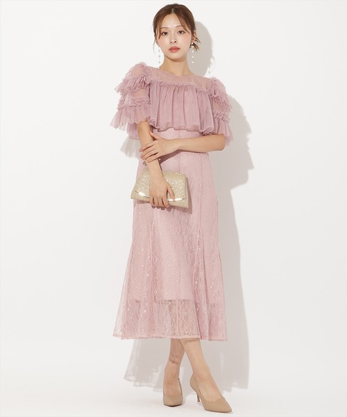 AND COUTURE（アンドクチュール） ドレス チュールフリルブラウス+