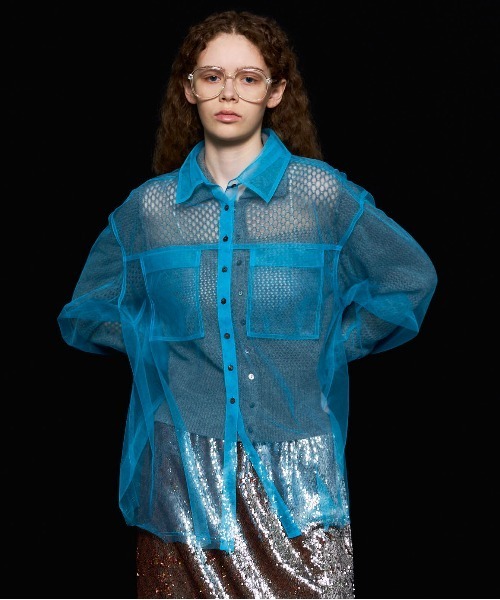 メゾンスペシャル　Tulle Layered Knit Cardigan MAISON SPECIAL(メゾンスペシャル)｜Tulle Layered Low Gauge