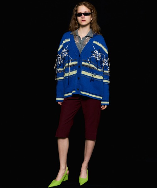 メゾンスペシャル　Tulle Layered Knit Cardigan MAISON SPECIAL(メゾンスペシャル)｜Tulle Layered Low Gauge