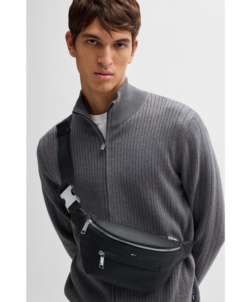 BOSS（HUGO BOSS） ウエストポーチ グレイン フェイクレザー ベルト