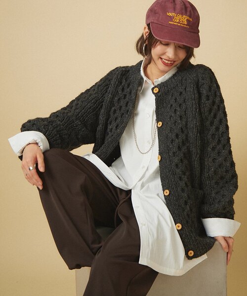 ネパールウールハンドニットカーディガン ネパールウールハンドニットカーディガン（ニット/セーター）｜OUTDOOR