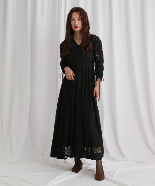 mysty woman ワンピース インナー付きレースワンピース 583338