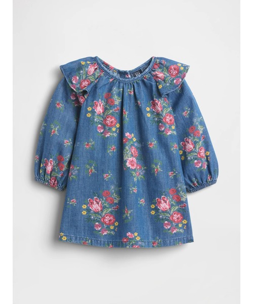 GAP（ギャップ） ワンピース デニム ラッフルフリル ショルダー