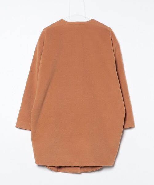 「DETAILS」 ノーカラーコート - ブラウン レディース_画像2