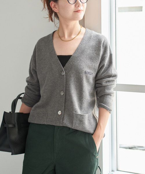 Spick＆Span（スピック アンド スパン） カーディガン ロゴジャガードV