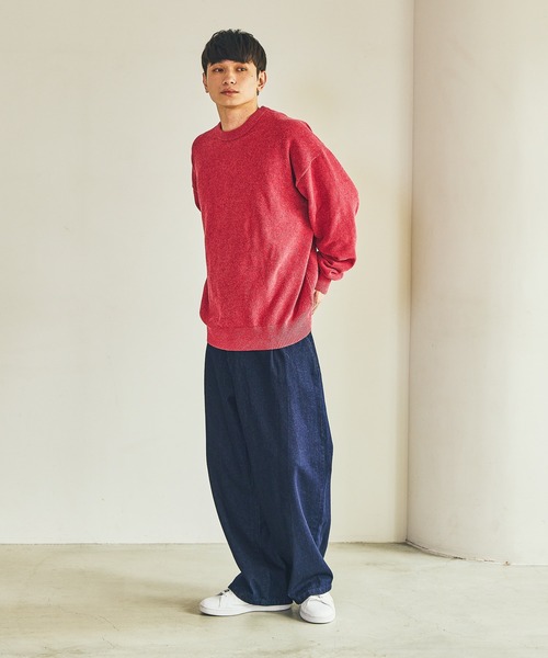 LAKOLE（ラコレ） ワイドパンツ ジーンズ フロントタックデニムパンツ