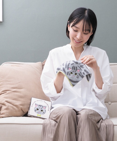 ハンカチ 「今治タオル」ニャンコの毛並みをそのまま表現した、ふわふわ刺繍入り今治タオルハンカチ。猫好き必見の愛らしいデザインと、職人技で仕上げた… | MILLION CARATS | 16