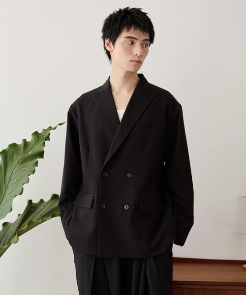 homme girlsブラック ダブルブレスト テーラードジャケット 新品同様 HOMME girls オムガールズ ダブルブレスト テーラード