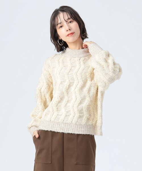 BEAMS HEART（ビームス ハート） ニット セーター 波柄 パイル ニット