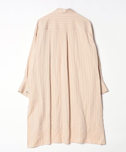 「RITO」 ストライプ柄シャツワンピース 36 ベージュ レディース_画像2