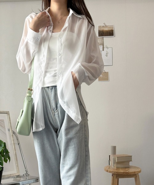 「Amulet」 長袖シャツ FREE パープル レディース_画像2