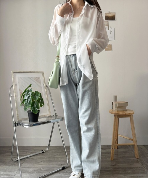 「Amulet」 長袖シャツ FREE パープル レディース_画像3