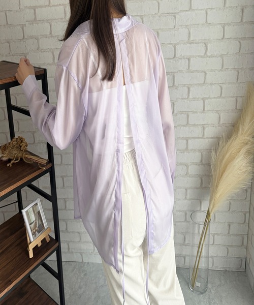 「Amulet」 長袖シャツ FREE パープル レディース_画像9