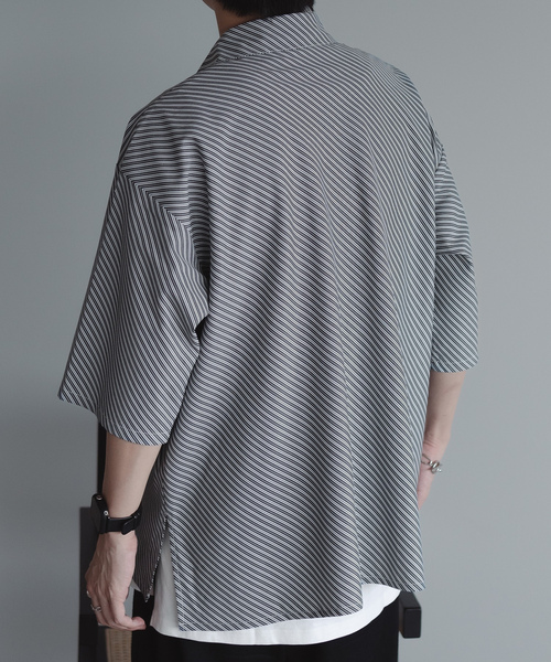 「epnok」 7分袖シャツ LARGE サックスブルー メンズ_画像5