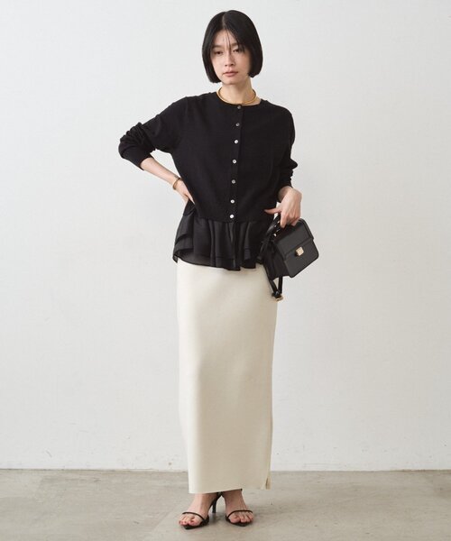 未使用 25AW LOUNGEDRESS ラウンジドレス ペプラム衿カーディガン LDZ1052205A0004 サイズF ブラウン レディース 古着 中古 USED Loungedress - 未使用 25AW LOUNGEDRESS ラウンジドレス ペプラム衿