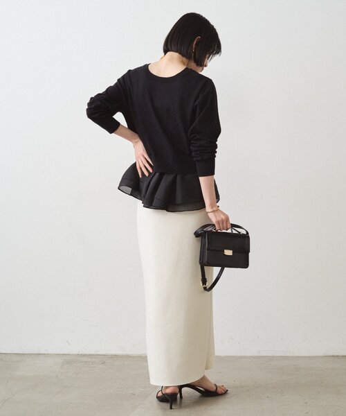 Loungedress（ラウンジドレス） カーディガン ペプラムニットカーデ