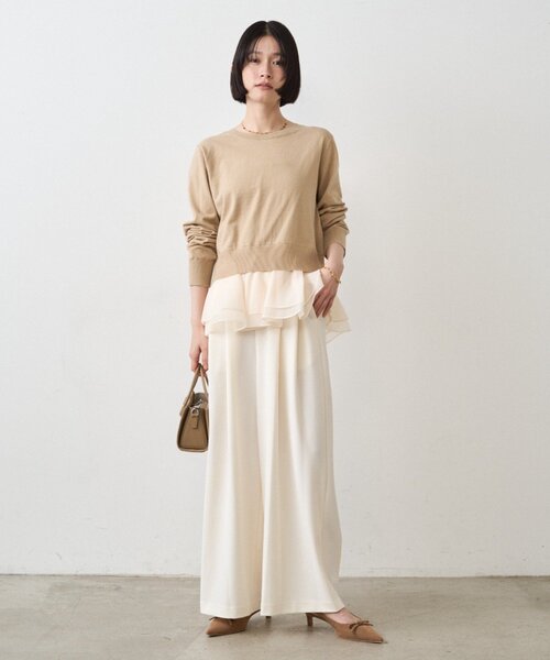 Loungedress（ラウンジドレス） カーディガン ペプラムニットカーデ