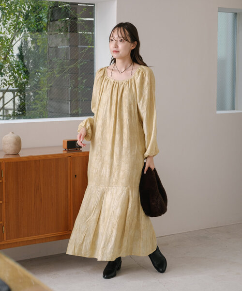 「Kastane」 長袖ワンピース 1 ダークグレー レディース_画像7