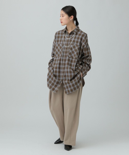 LEPSIM フーディシャツ長袖チュニック チェック LEPSIM（レプシィム） ブラウス シャツ チェックシャツチュニック