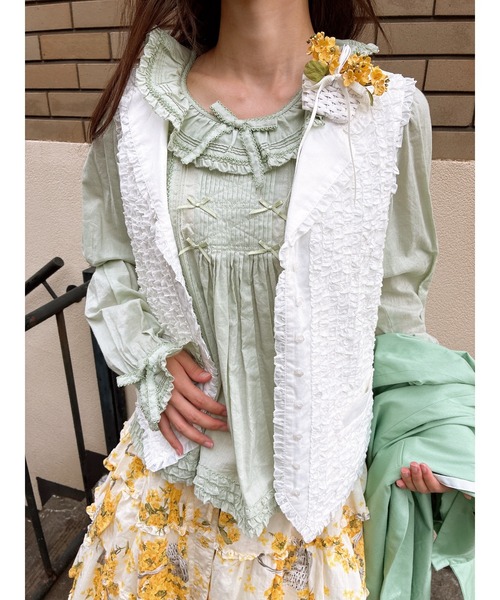 PINK HOUSE（ピンクハウス） ベスト ジレ フリルローンベスト