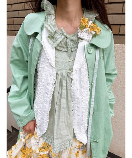 ベスト ジレ フリルローンベスト レディース