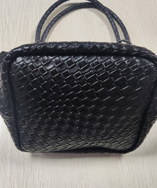 ハンドバッグ 編み込みデザインハンドバッグ×ミニバッグ付き