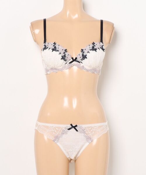 Absorle（アブソール） ブラジャー ショーツセット ケミカルフラワー
