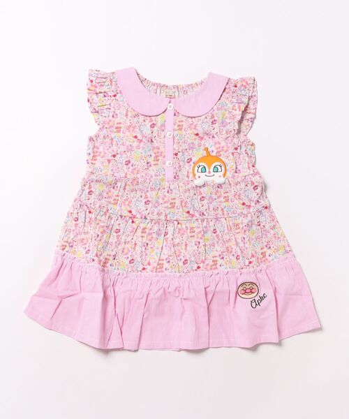 ワンピース ひょっこりアップリケワンピース キッズ 子供服 女の子の画像