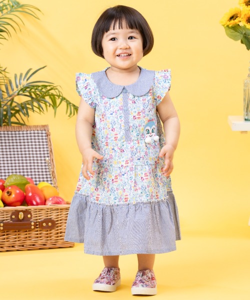 ワンピース ひょっこりアップリケワンピース キッズ 子供服 女の子の画像