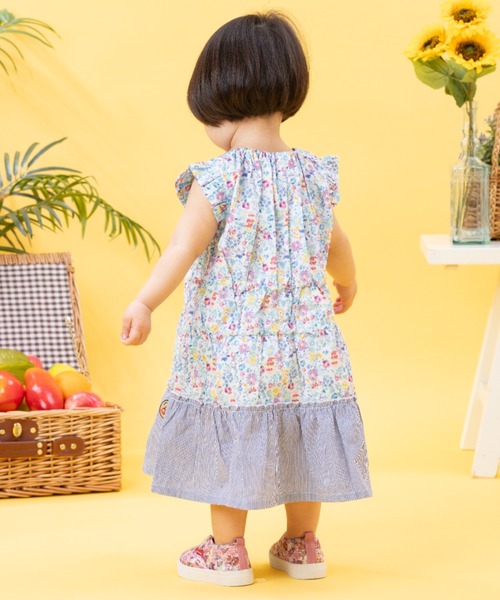 ワンピース ひょっこりアップリケワンピース キッズ 子供服 女の子の画像
