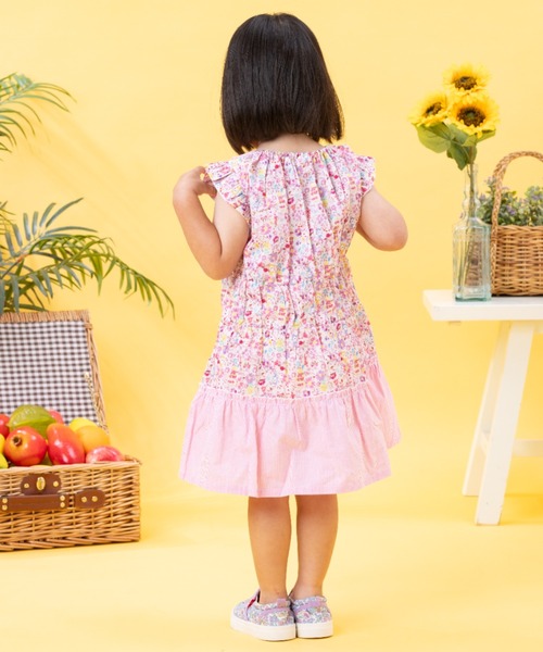 ワンピース ひょっこりアップリケワンピース キッズ 子供服 女の子の画像