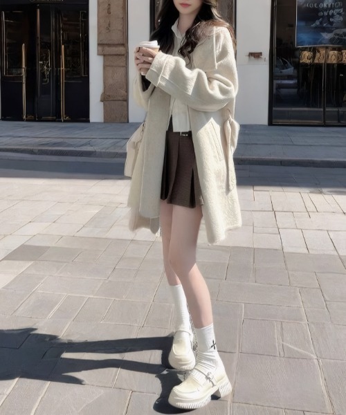 「SHEENA」 ステンカラーコート M オフホワイト レディース_画像3