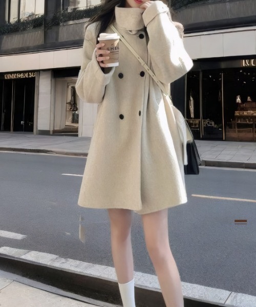 「SHEENA」 ステンカラーコート M オフホワイト レディース_画像5