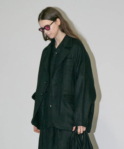 ジャケット テーラードジャケット 「my beautiful landlet」 SEMI WET LINEN OVERSIZE JACKETの画像