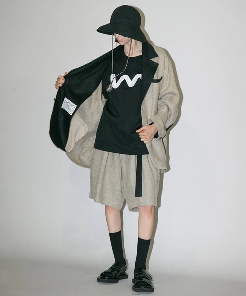 ジャケット テーラードジャケット 「my beautiful landlet」 SEMI WET LINEN OVERSIZE JACKETの画像