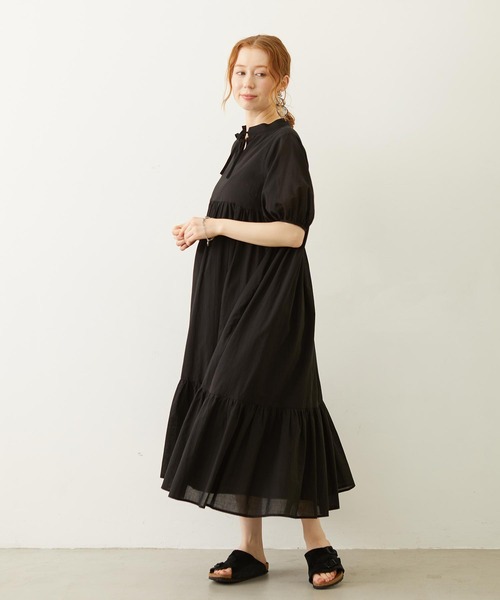 MILKFED.（ミルクフェド） ワンピース 半袖 TIERED LONG DRESS