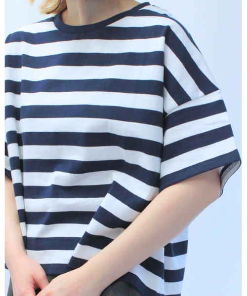 amini tシャツ 半袖 ボーダーカットソー レディース : ZOZOTOWN Yahoo