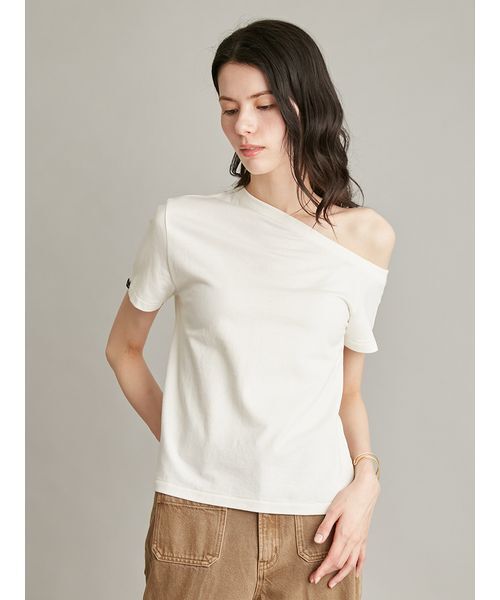 Mila Owen（ミラオーウェン） tシャツ 半袖 アシンメトリーネックT