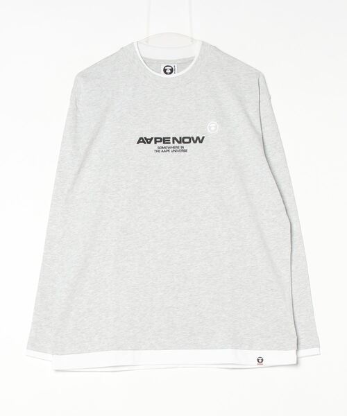 「AAPE BY A BATHING APE」 長袖Tシャツ SMALL オフホワイト メンズ_画像2