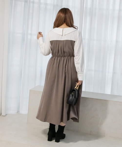 「CLETTE」 シャツワンピース 4L チャコールグレー レディース_画像5