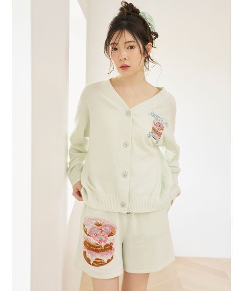 SNIDEL HOME パジャマ ルームウェア ビジュードーナッツニットショート