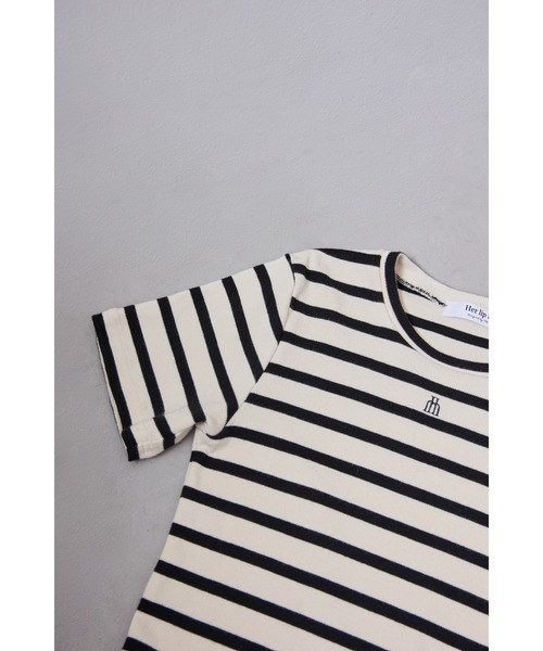 Her lip to 半袖Tシャツ M ホワイト×ネイビー レディース : ZOZOTOWN
