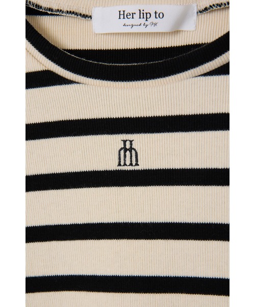 Her lip to 半袖Tシャツ M ホワイト×ネイビー レディース : ZOZOTOWN