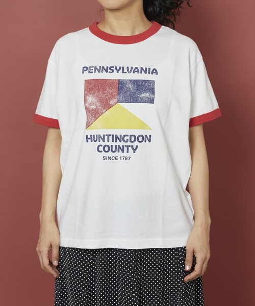 「Freada」 半袖Tシャツ フリ- レッド レディース_画像9