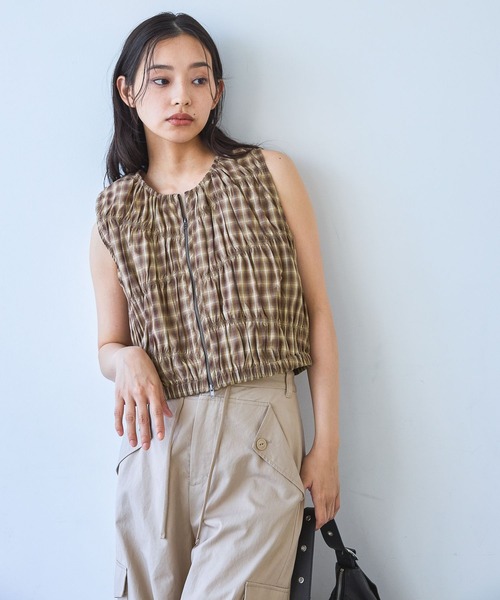 JEANASIS（ジーナシス） ベスト ジレ ランダムシャーリングZIP NS