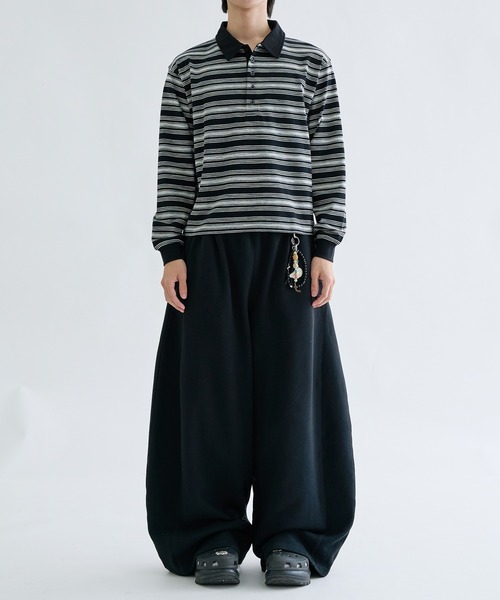 「EPNK」 長袖ポロシャツ MEDIUM ブラック メンズ_画像2