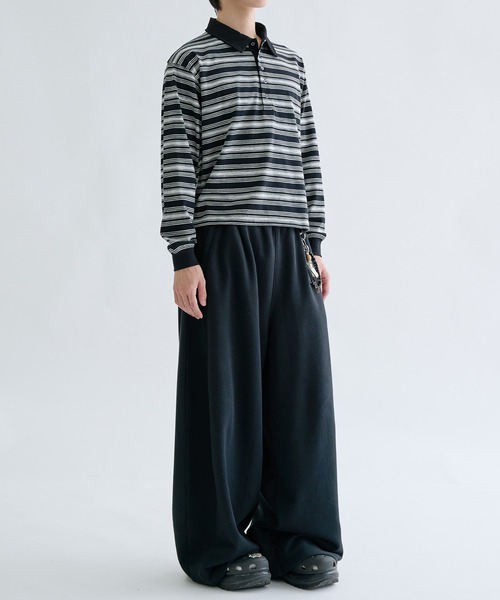 「EPNK」 長袖ポロシャツ MEDIUM ブラック メンズ_画像9