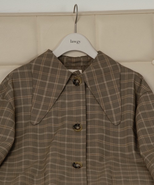 lawgy（ラウジー） ダウンコート ダウンジャケット big collar check 