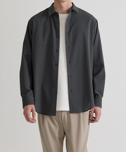 STUDIOUS × UNITED TOKYO シャツ ダークグレー STUDIOUS シャツ 「STUDIOUS×UNITED TOKYO」DRY TWILL OPEN
