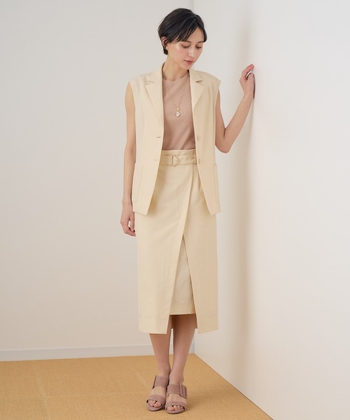 【試着のみ】 ANAY（アナイ）　ジレ　ベスト　38 ANAYI｜オーガンペプラムギャザージレ | Rakuten Fashion(楽天